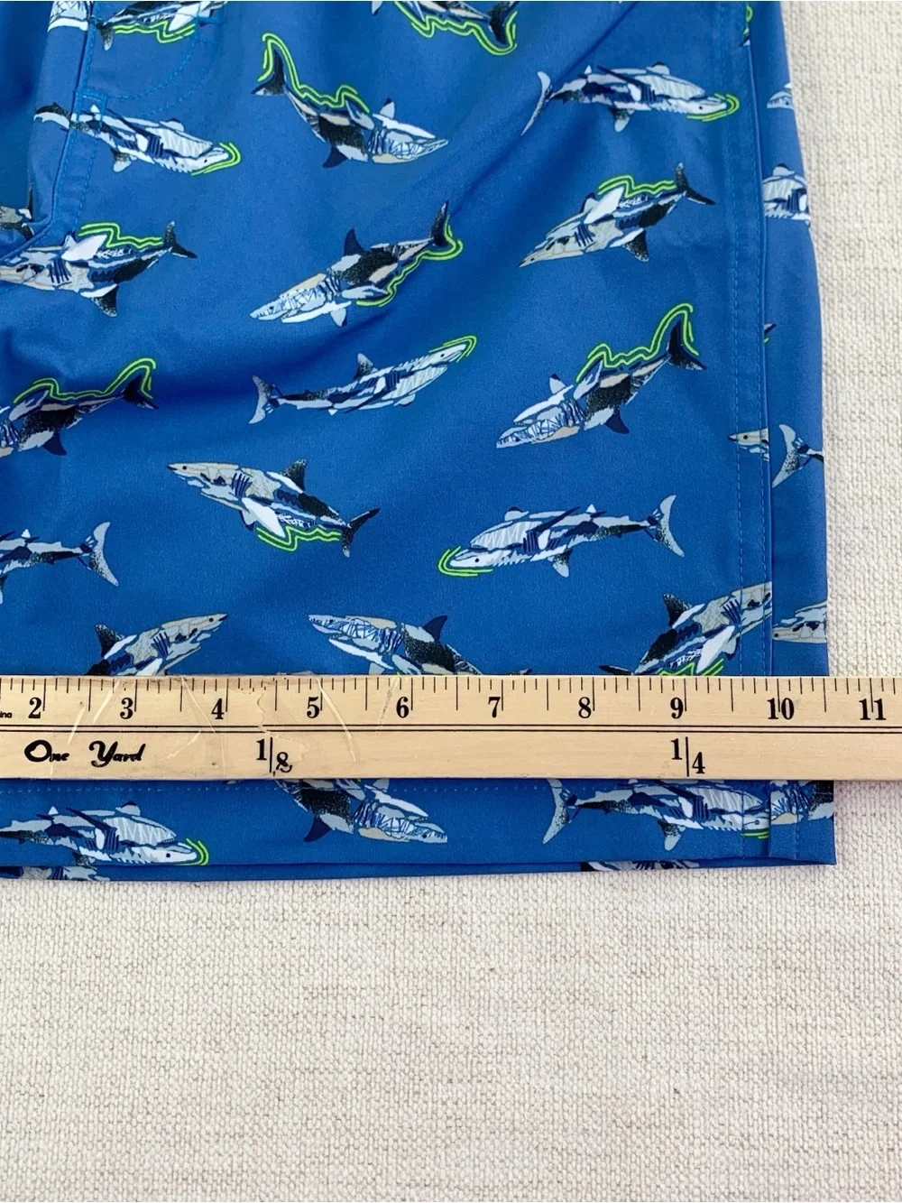 Old Navy New Boy's shark swim trunks in blue size XL